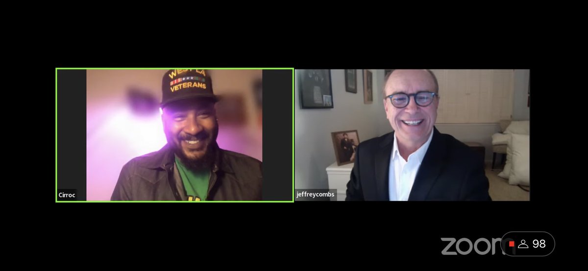 1TrekFan's tweet photo. Great to see @IraStevenBehr zooming in with @ShimermanArmin for a #StarTrekDS9 award at the @VirtualTrekCon #VTC4 #LLAPy awards. And then the amazing @jeffreycombs ! Decked out quite nicely for the event too I might add 🥰 https://t.co/vTzNFuLQsx