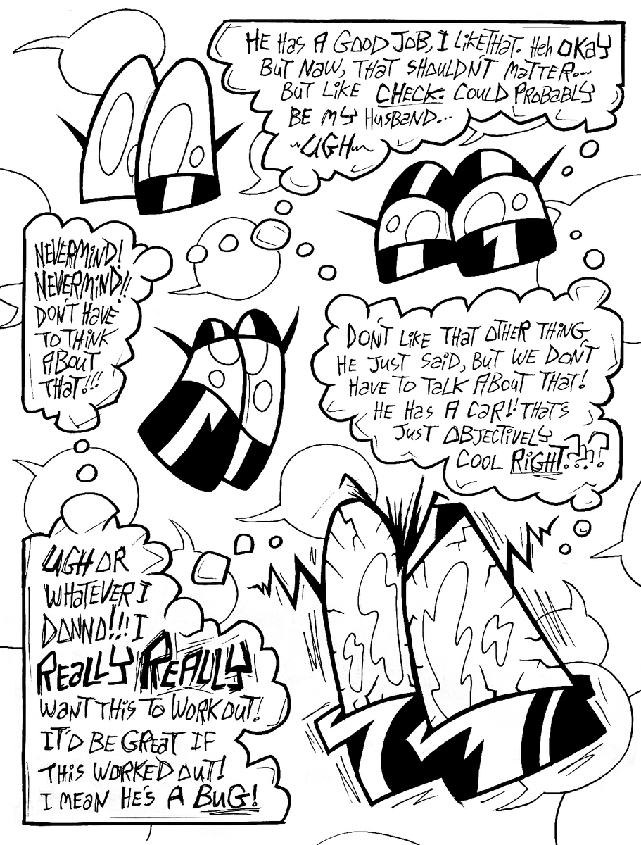 SkidSkunk's tweet photo. (1/2) #skidtheskunk #webcomic #cartoons #comics #comicstrips #traditionalart #ink #blackandwhite #skunk #anglerfish #DoubleStandards #culturalbaggage #fetishization #dating https://t.co/17Y6cNyULq