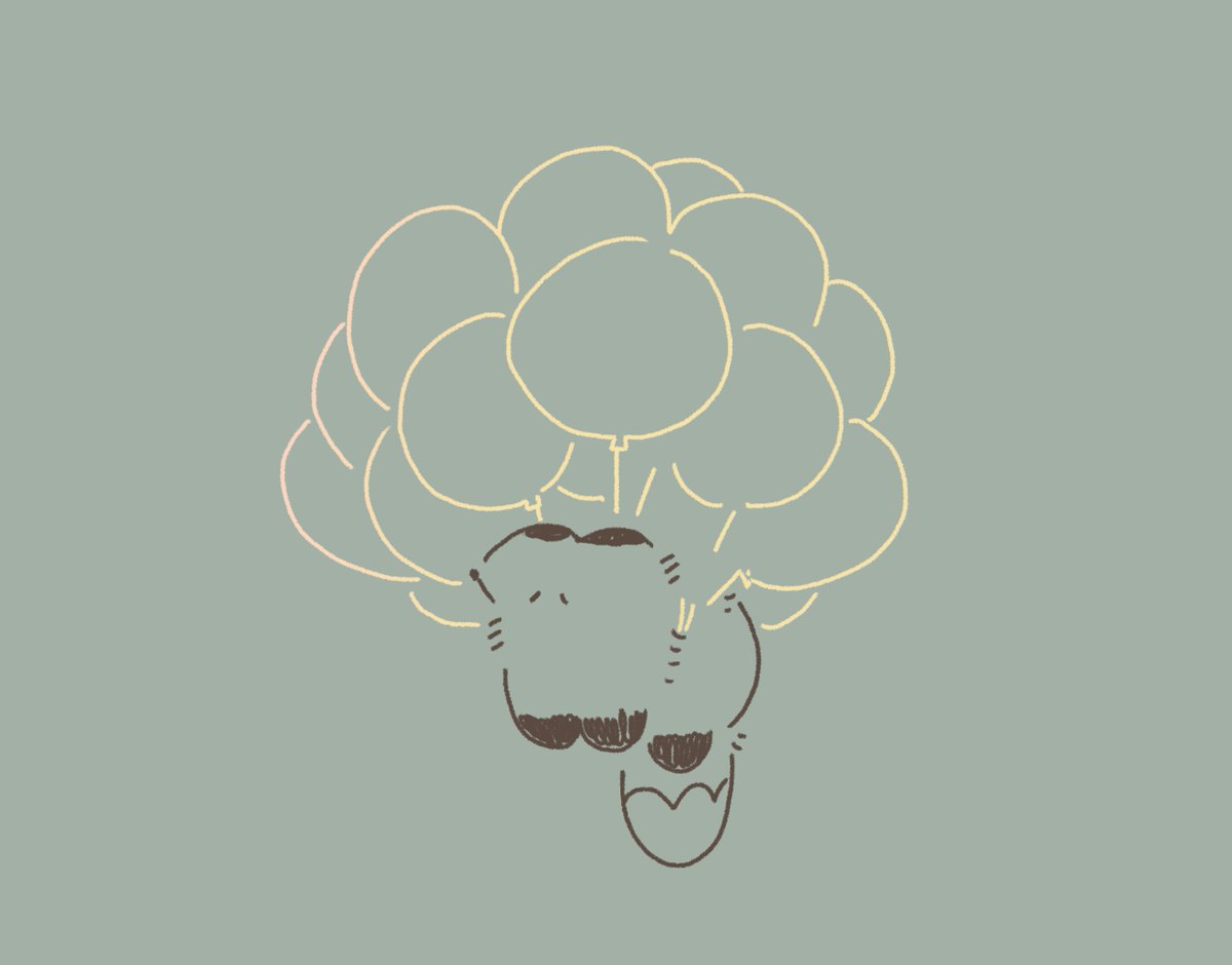 おはようございます☀
火曜日です！！！
風船で出社したいです🎈
#イラスト
#絵描き
#ゆるいイラスト
