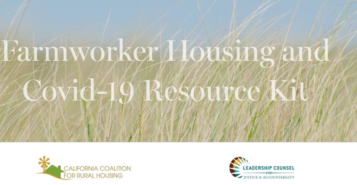 CCRH (@calruralhousing) on Twitter photo CCRH is proud to announce the launch of the Farmworker Housing and Covid-19 Resource Kit created in partnership with <a href="/LCJandA/">Leadership Counsel</a>. The toolkit is available in English and Spanish. Check them out here: calruralhousing.org/general-8 CCRH is proud to announce the launch of the Farmworker Housing and Covid-19 Resource Kit created in partnership with <a href="/LCJandA/">Leadership Counsel</a>. The toolkit is available in English and Spanish. Check them out here: calruralhousing.org/general-8