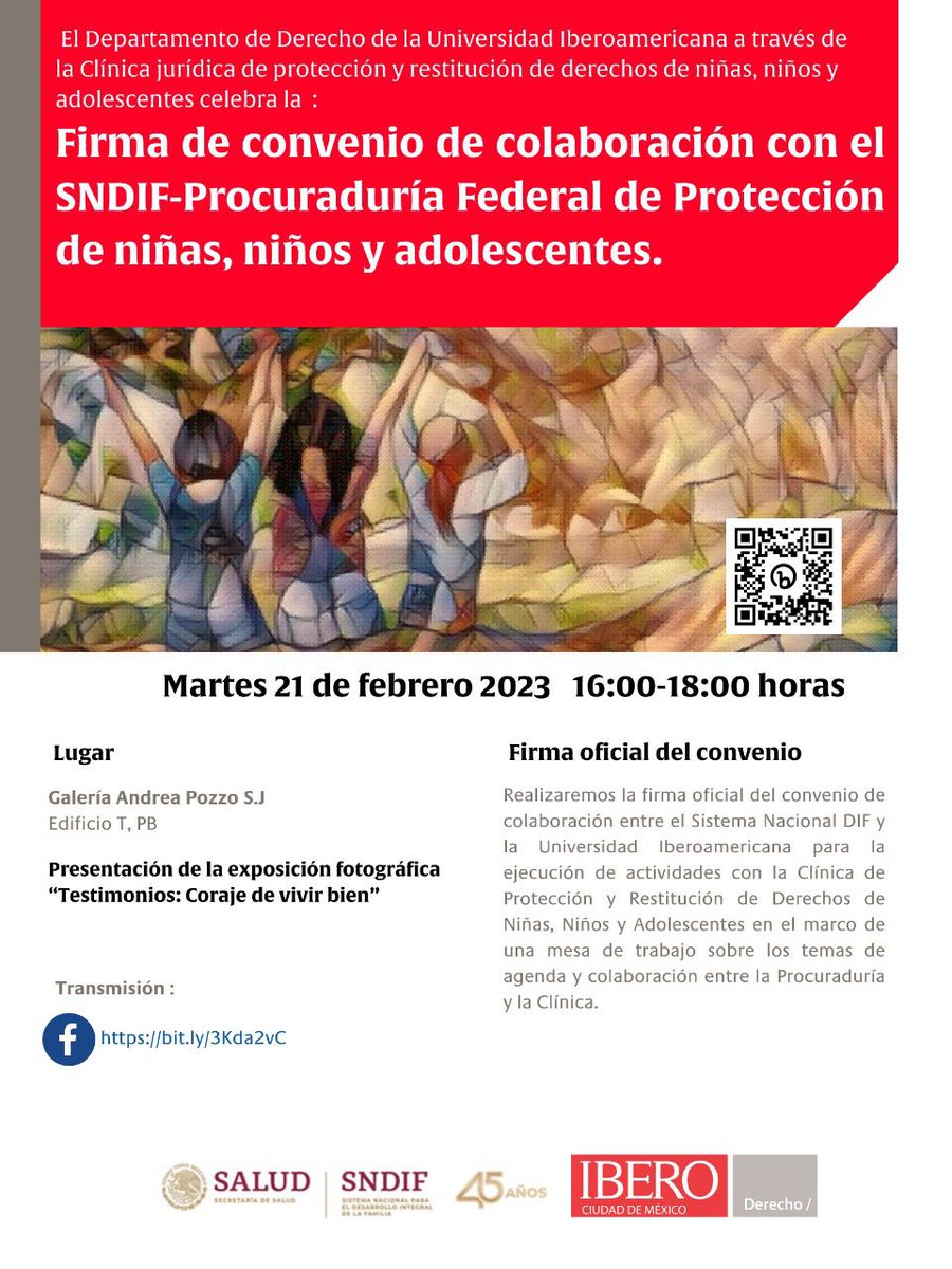 ibero_derecho's tweet photo. #IberoDerecho a través de la @ClinicaIberoNNA  celebra la firma de convenio de colaboración con el @DIF_NMX. 

📆21 de febrero ⏰16:00hrs. 

Transmisión por https://t.co/iXDgZx6Pca https://t.co/sBkFmhplF1