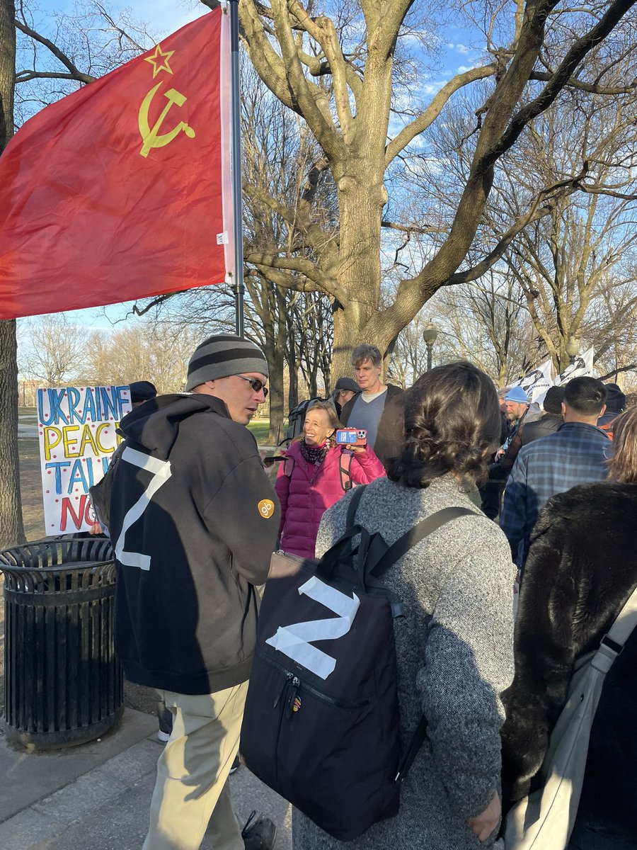 woszowsci's tweet photo. This, the symbol of Russian aggression, was at the #rageagainstthewarmachine rally yesterday. Just wrap your mind around that! https://t.co/unjjHCLZMD