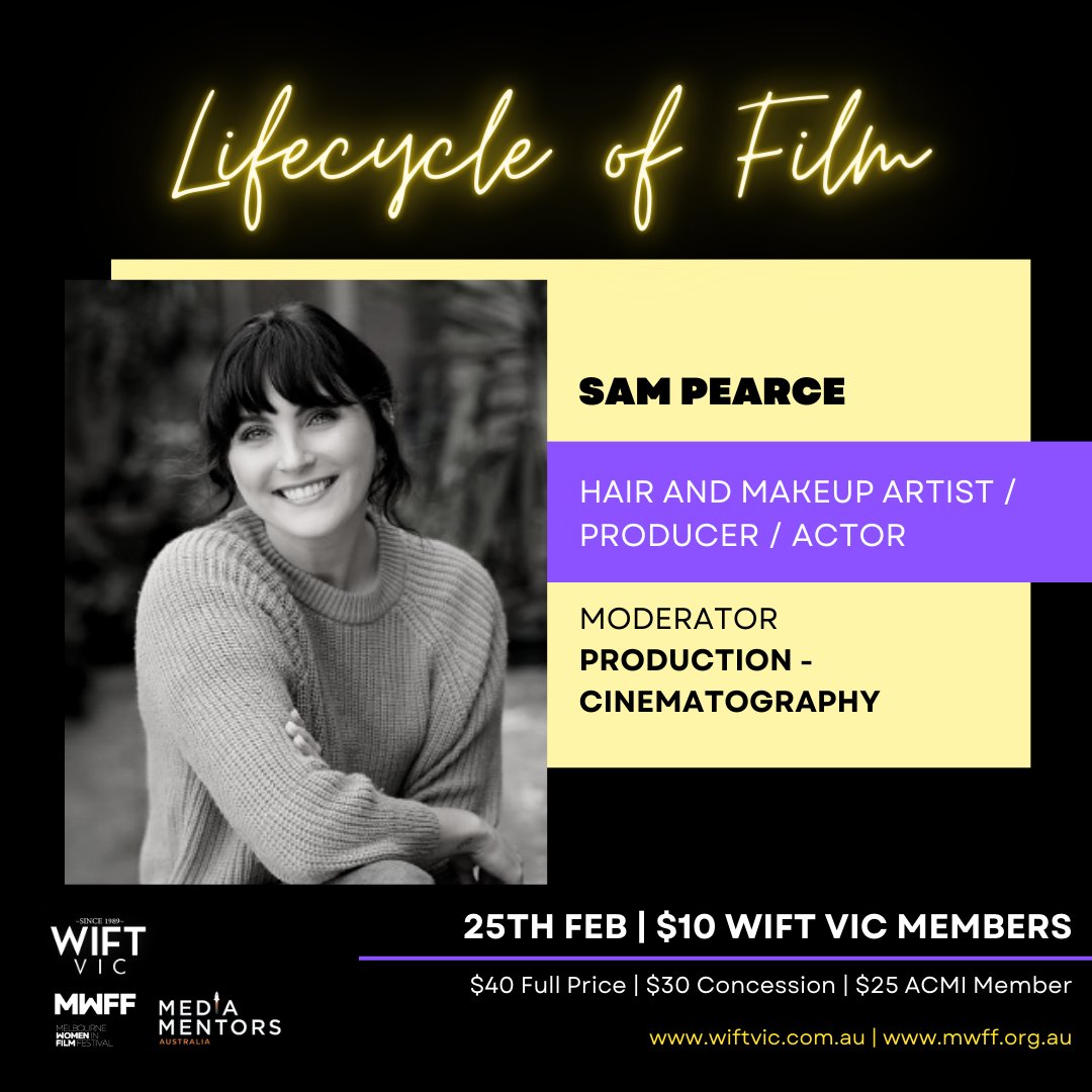 Lifecycle of Film brings together film industry experts to guide early and mid-career talent through spontaneous mentorships. 

Book your spot at the table! tickets.acmi.net.au/0/50094 

Meet your mentor Meg Perrott and moderating the Cinematography table is the wonderful Sam Pearce.