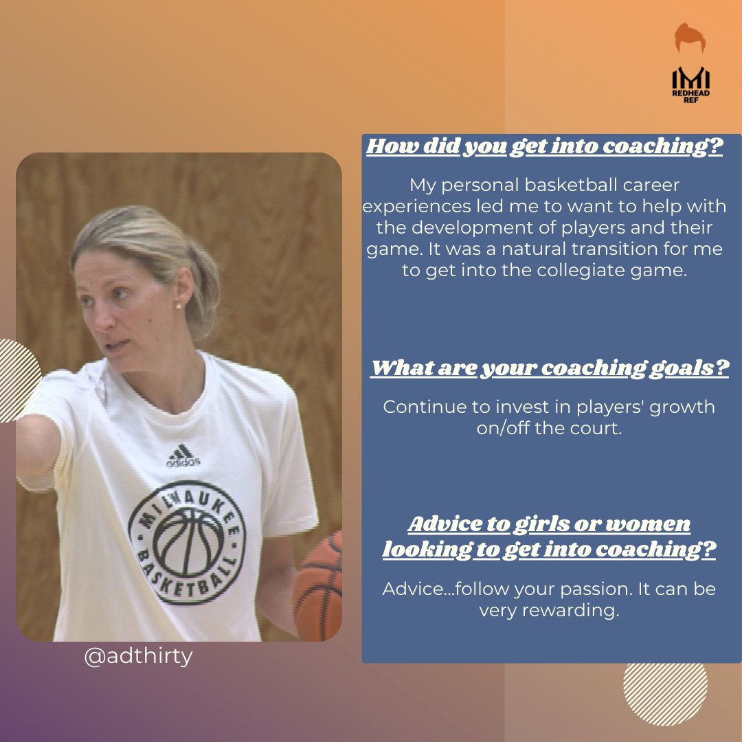 RedheadRef's tweet photo. A rookie coach at @mke_wbb but a vet in the game, our badass #sundayspotlight is @annadeforge!
#womeninsports #shecancoach #womensupportingwomen #womensbasketball #womensbasketballcoaches #womensempowerment #disrupthers #lovethegame #seeitbeit #womenchangingthegame https://t.co/Gwh0NedBAV