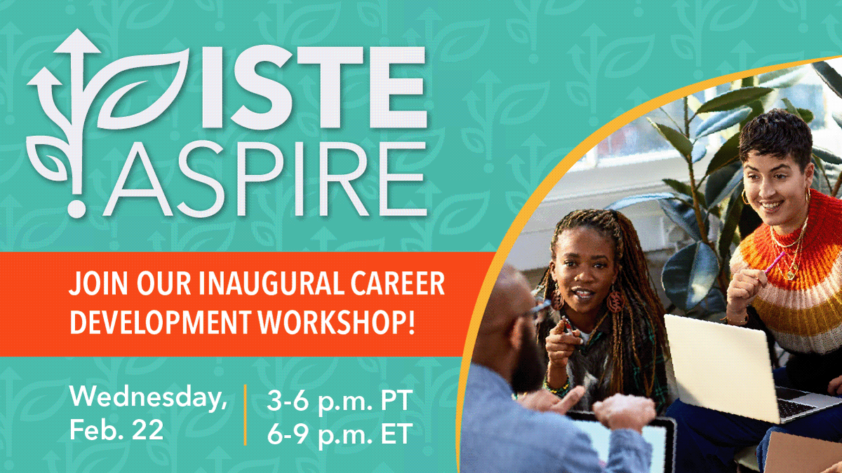ISTE_ASCD's tweet photo. Explore the latest in edtech, connect with other educators and gain new insights to enhance student learning this coming Wednesday at #ISTEaspire! 🌱 

Register here ➡️ https://t.co/wqXxYT1jgU

#EdTech #TeacherPD #Education https://t.co/fbJP4xYrDC