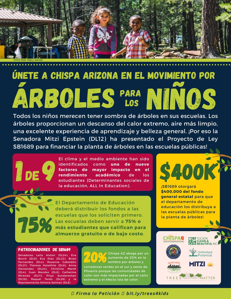 AzFaithNetwork's tweet image. ⚡️@chispaAZ - Bill for #TreesForKids aka #SB1689⚡️ Not only are we fighting for #EnvironmentalJustice with @MitziEpstein @ProjectRoots1 @TigermountainFD @TreesMatterAZ @TCBTrees4Tucson and Unlimited Potential BUT you can too! Sign the petition today bit.ly/trees4kids