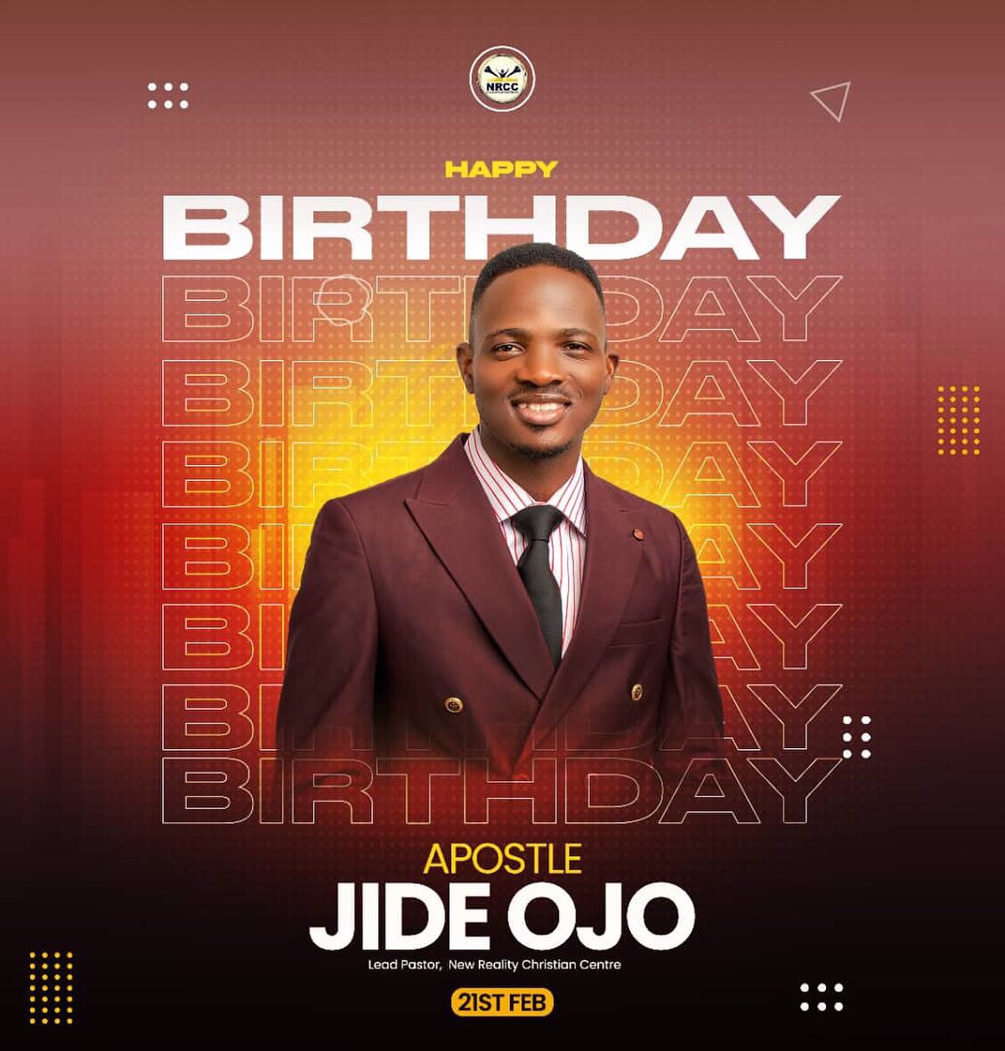nrcc_adoekiti's tweet photo. HAPPY BIRTHDAY APOSTLE JIDE OJO.
We’re grateful for the gift of Fatherhood.
We’re grateful for spiritual covering.
We’re grateful for your love, support, intercessions, sacrifices.
We’re grateful for your large heart.
We love you so much💛

#WorldAJOday https://t.co/pLi9CLFH7z