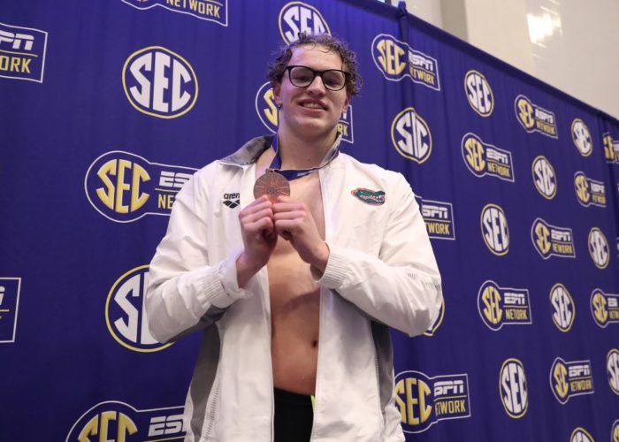 SwimmingWorld's tweet photo. A Mac Attack: University of Florida's Macguire McDuff Surges Into the Spotlight - https://t.co/os3qDRsewW @GatorsSwimDv https://t.co/zmtRArClMR