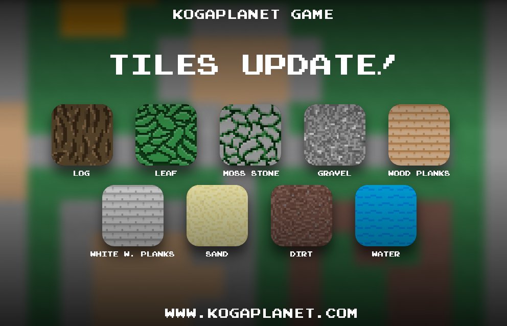 kogaplanet's tweet photo. We've been without news regarding the tiles for a while, and so... that wait ends today! 🤩

The new version of the KoGaPlanet resource pack is now available!

Check out: https://t.co/OexvlvgAVD 

#kogaplanet #opensource #sandbox #tiles #foss #free #game #games #jogo #juego #play https://t.co/kJiJksPEuz