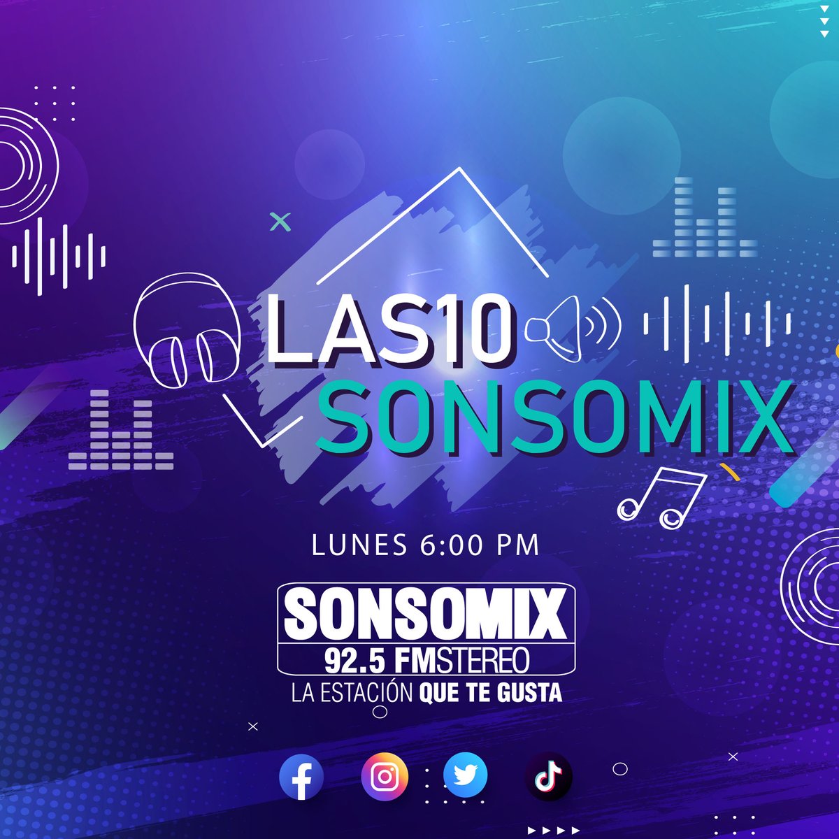 Comenzamos !!!!
EN VIVO #CambioDeLista Las 10 Sonsomix, Lunes 20 de Febrero 2023 🎵
📻Sonsomix 92.5 FM.🎙
🌐Señal en vivo en Radio Garden  radio.garden/listen/radio-s…
📱Whatsapp: 7605 2266
☎️ Cabina: +503 2450-0746
#SomosSonsomix
#nuevedoscinco
#LaEstaciónQueTeGusta