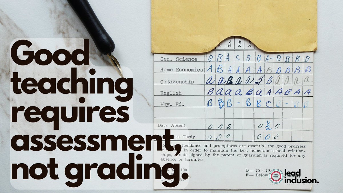 Assessment is necessary for good teaching. Grading is not. Dialoguing with, listening to, and observing students are often our best assessment. #LeadInclusion #SBLchat #TG2Chat #EdChat #Assessment #Inclusion #ATAssessment