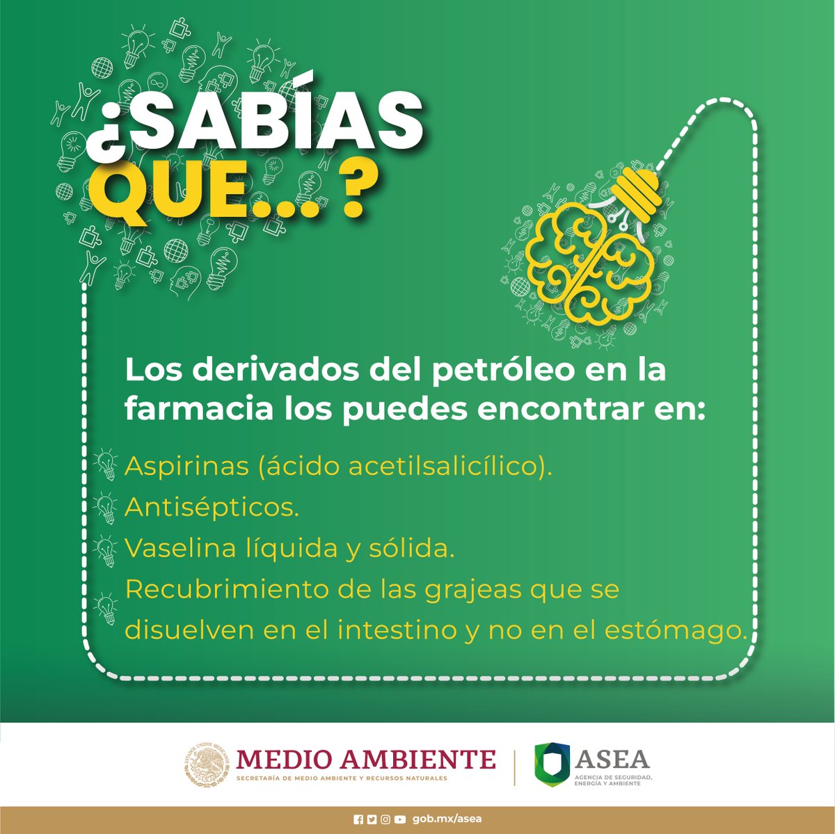 agencia_asea's tweet photo. ¿#SabíasQue la industria farmacéutica también usa derivados del #petróleo? #ASEAteExplica https://t.co/9MQReP65tf