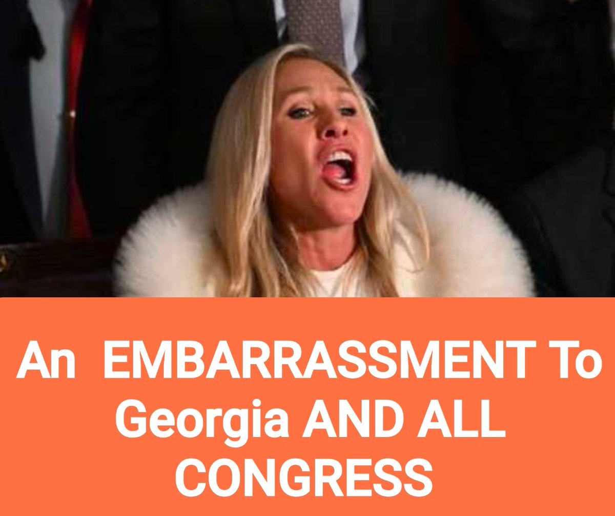MaryBittel1's tweet photo. #RemoveGreeneNOW she is a radicalized extremist. NO to violence. NO to mtg. Her statements are heinous and an embarrassment to the Rparty and the USA. https://t.co/987b8YJB1S