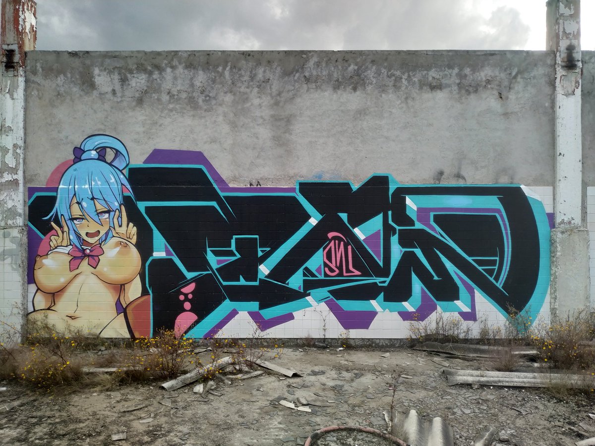 odhes_'s tweet photo. sonríe 😛😛😛
#aqua #Konosuba 

#graffiti #graff https://t.co/BymyKkySZT