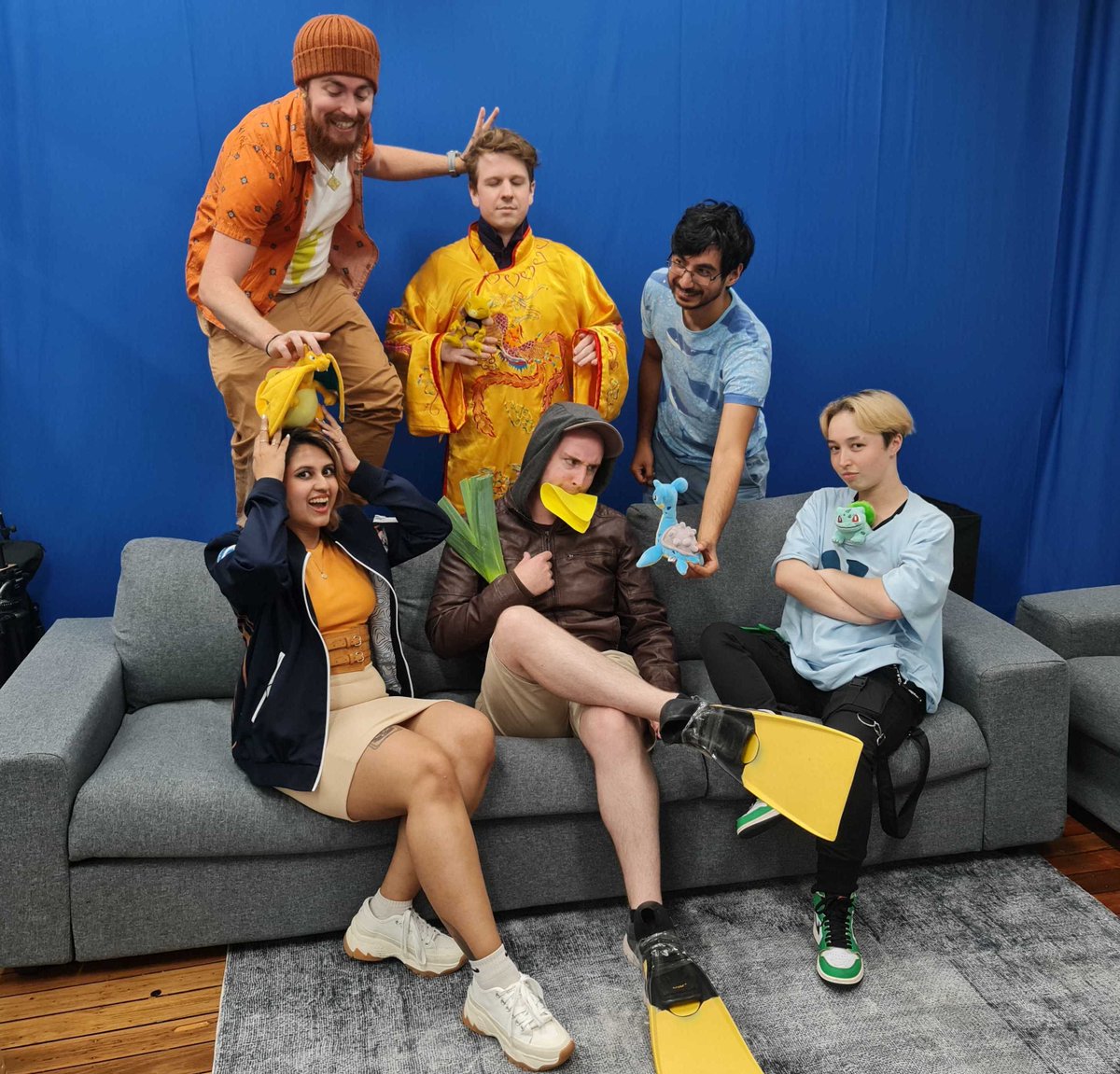 Day 2 of #gamedevfashion week all done and dusted ✨ Today’s theme was Pokémon! Specifically, dressing as your favourite Pokémon 🎮 Individual beans with their buddies in the 🧵👀
