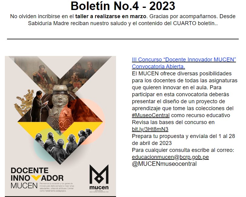MadreSabiduria's tweet photo. Gestión Cultural y Pandemia- Sabiduría Madre Boletín 2023-4 - https://t.co/bO1Uq4AgpJ https://t.co/YoEW6AMQmL
