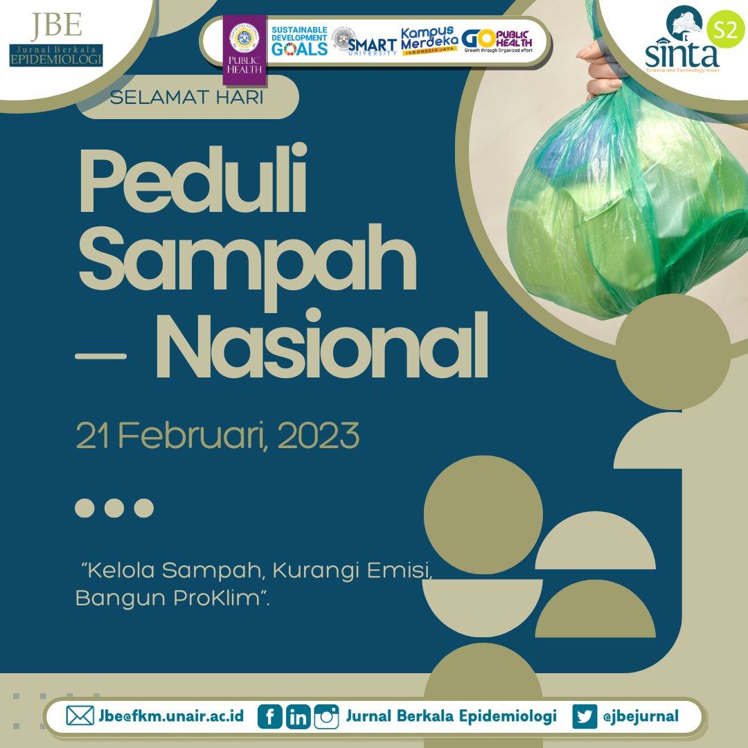 JbeJurnal's tweet photo. Hari Peduli Sampah Nasional 2022, ditetapkan tema Peringatan HPSN Tahun 2022 yaitu, “Kelola Sampah, Kurangi Emisi, Bangun ProKlim”🎉

JBE
#haripedulisampah2023 #kelolasampah #proklim #proklim_klhk https://t.co/Rjnwobt9C5