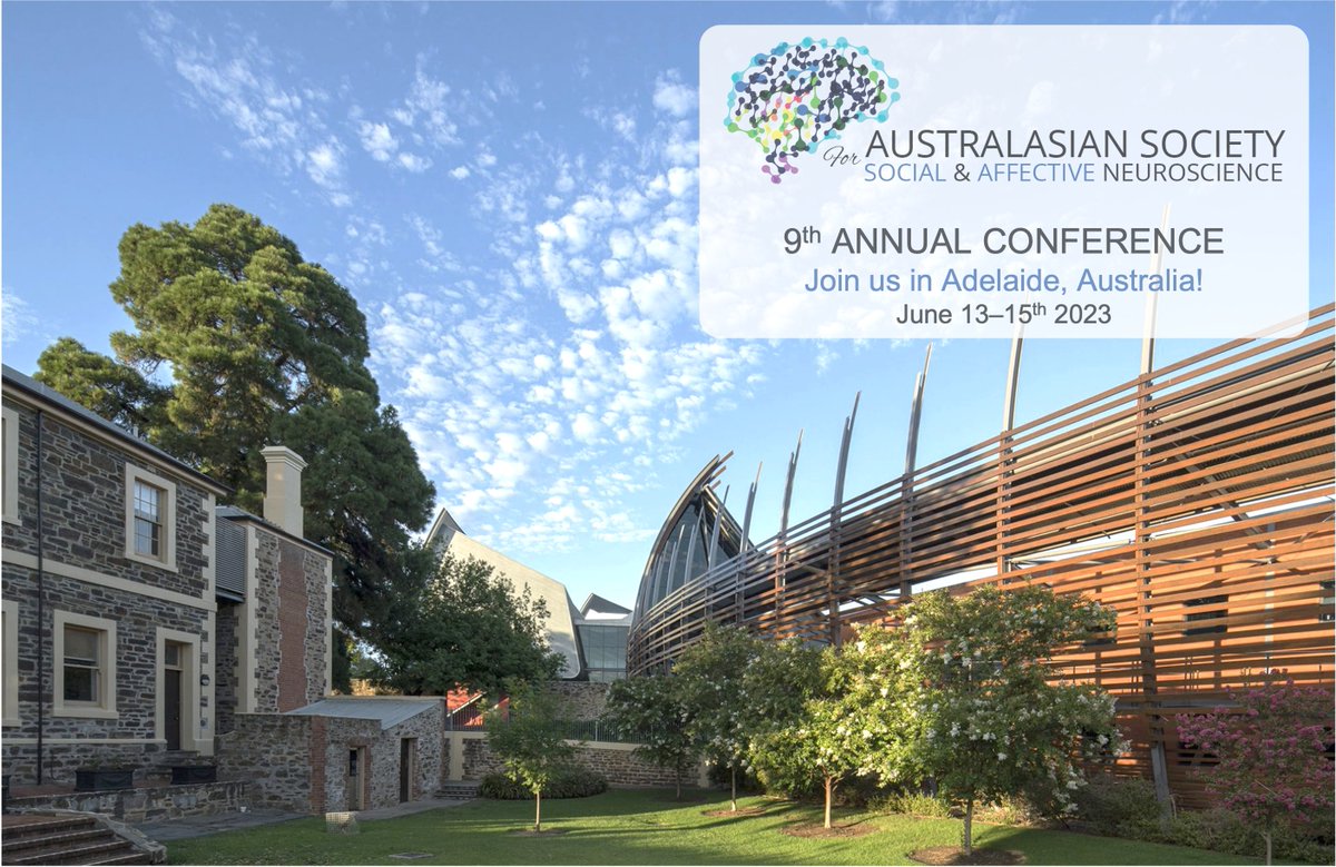 Hello #social & #affective #neuroscientists !

This year our #AS4SAN conference is in Adelaide! We have four stellar keynotes confirmed, as well as two free workshops on #MachineLearning & #VirtualReality as part of registration

ABSTRACTS are now OPEN!  as4san.com/2023-abstract-…
