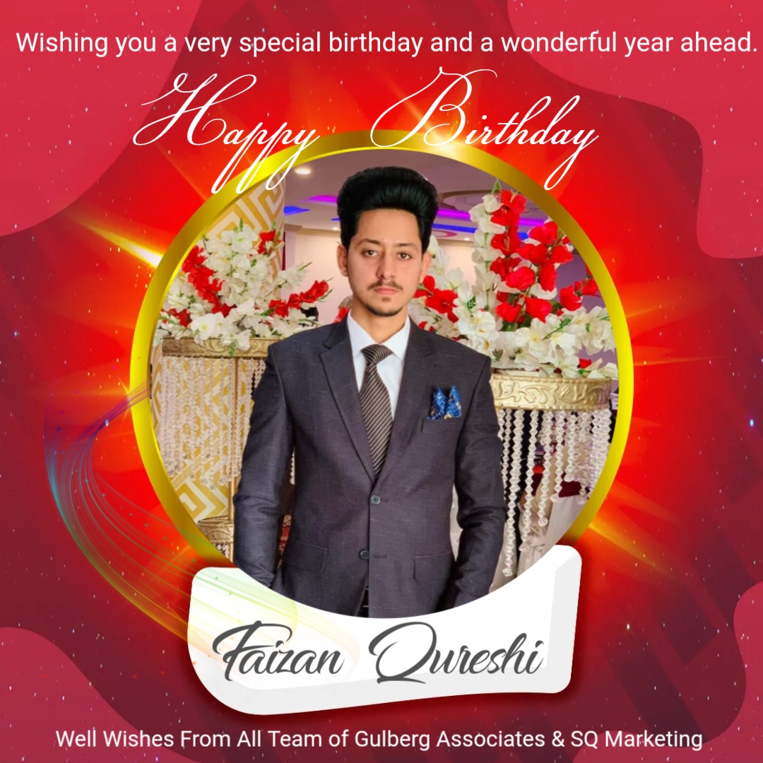 SQMarkonline's tweet photo. Wishing a very happy birthday to Faizan Qureshi.

From the team of
𝐒𝐐 𝐌𝐀𝐑𝐊𝐄𝐓𝐈𝐍𝐆 (Pvt) Ltd
&amp;
𝐆𝐮𝐥𝐛𝐞𝐫𝐠 𝐀𝐬𝐬𝐨𝐜𝐢𝐚𝐭𝐞𝐬

#happybirthday #birthdaycelebration #birthdayboy #birthdaywishes #sqmarketingonline #gulbergassociates https://t.co/VGj8Oz4rqY