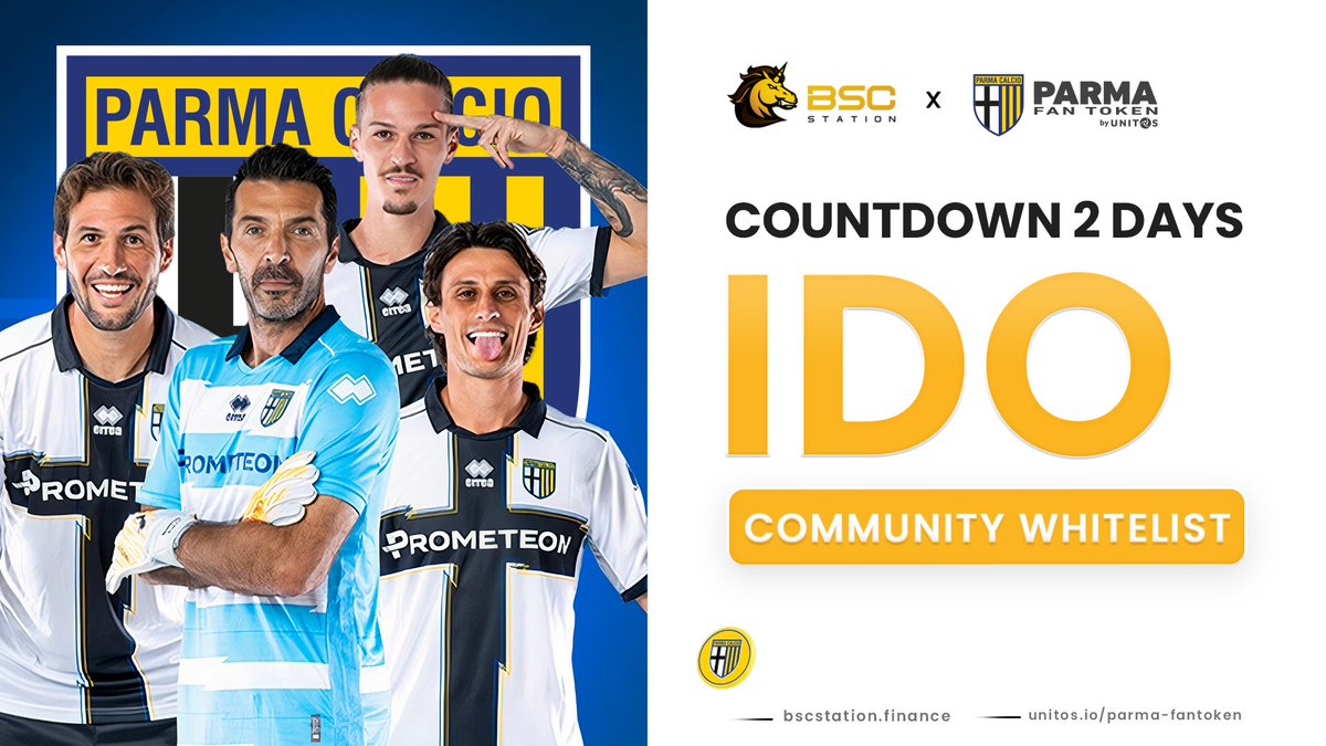 BSCS_Global's tweet photo. ‼️Only 2 days left to win the chance to join @1913parmacalcio's IDO on #BSCStation

⏰ Whitelist Register End: 5 AM, 23rd February 2023 (UTC)
✅Listing: 14:55 PM, 28th Feb (UTC)
✅Claiming: 15:25 PM, 28th Feb (UTC)

👉Details: https://t.co/4OtJg9piJq https://t.co/npRye1QfUd