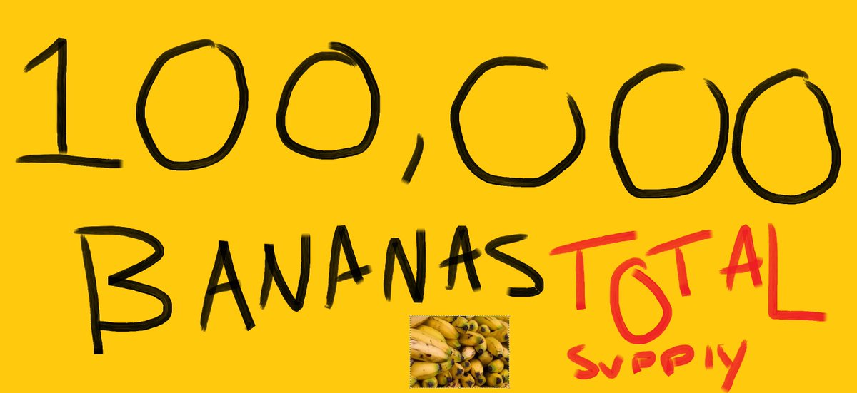 BananaTokenEth's tweet photo. Did you know that only 100,000 $BANANA's exist in the blokchain? 

#Banana https://t.co/X3wb8WVKj5