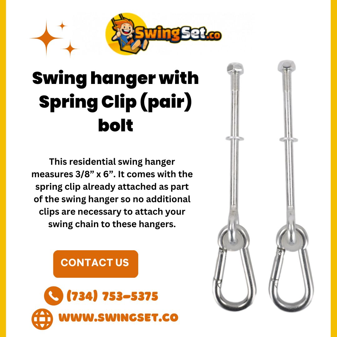 SwingsetCo's tweet image. Looking for high-quality swing hangers with spring clips? Look no further than our 3/8 x 6 Swing Hanger with Spring Clip (Pair)!
.
.
Buy Now : bit.ly/3XO9Ndg
.
.
.
#swingset #SwingSetAccessories #swinghanger #springclip #pair #swingsetco #backyardplayground