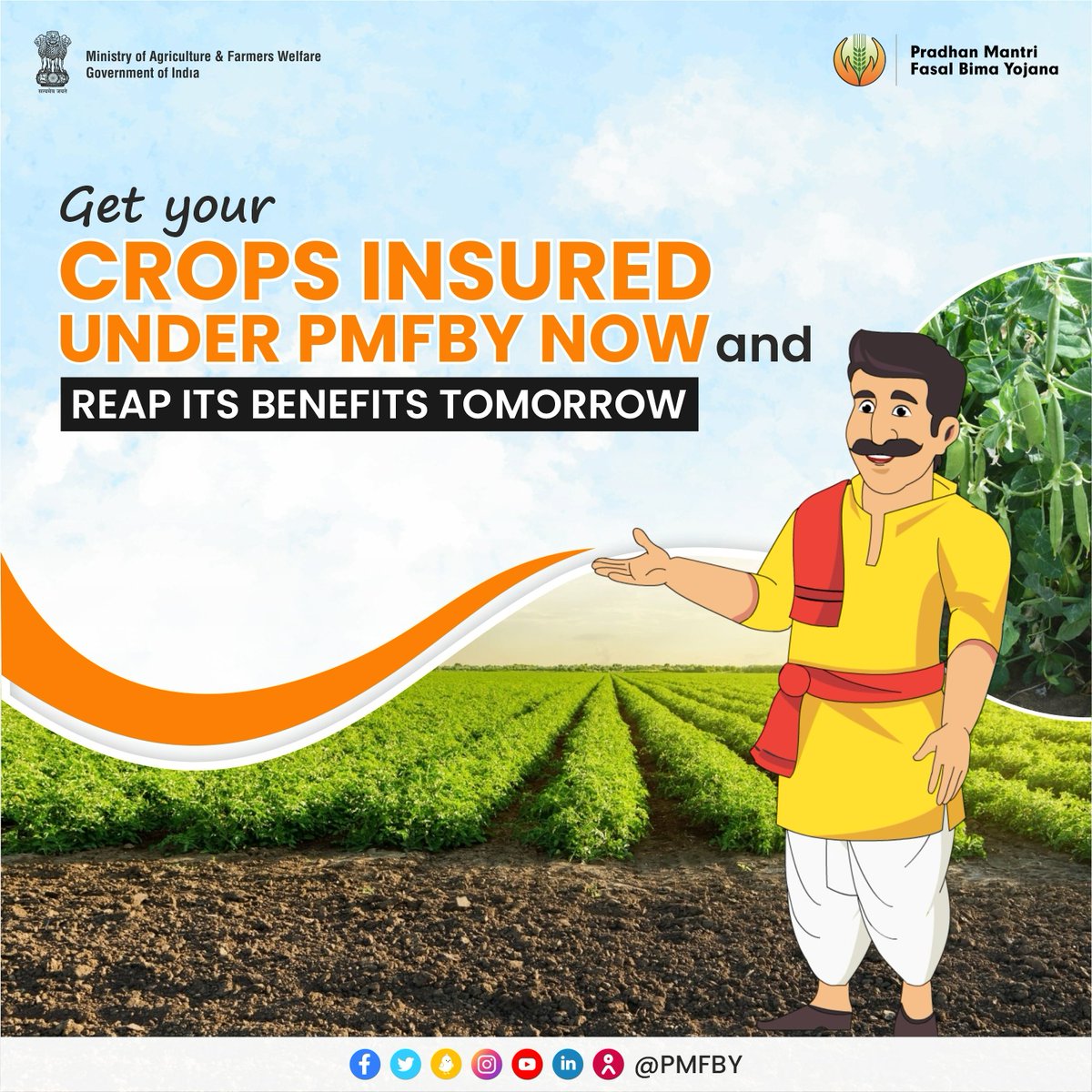 pmfby's tweet image. Don’t waste time, get your #CropsInsurance right away and keep all the struggles at bay.

#PMFBY  #PMFBY4Farmers #MeriPolicyMereHaath 

@nstomar @ShobhaBJP @KailashBaytu @AgriGoI
