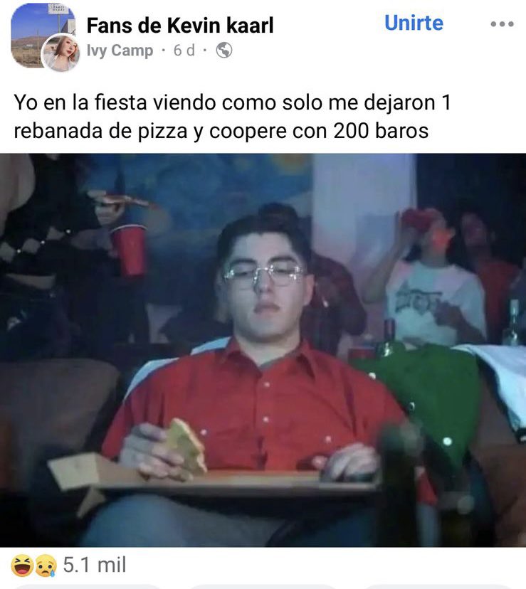 Literalmente en la grabación de ese video me dejaron solo esa rebanada de pizza y me emputé