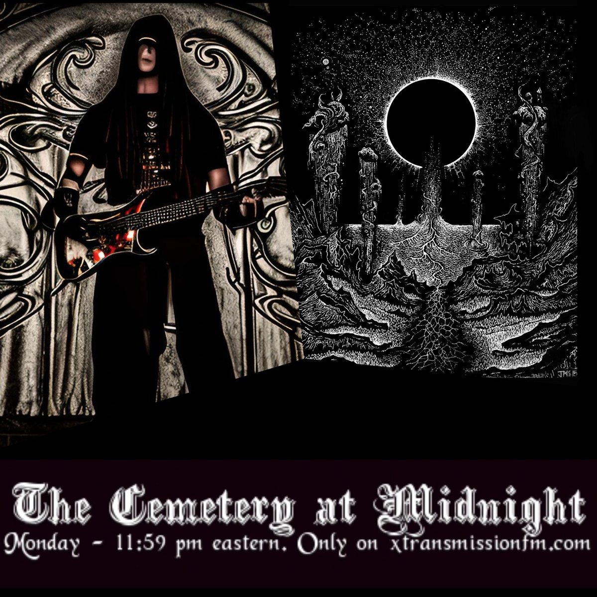 It's gonna be a #metal kinda night tonight in the Cemetery. Join us at 11:59 pm eastern for some of the world's finest death, black, thrash, Viking, folk and whatever other kinds of metal we can find, only on xtransmissionfm.com.
