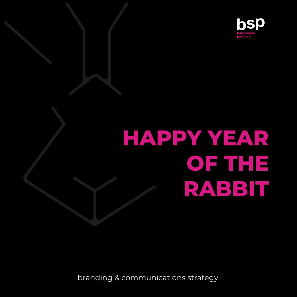 BatSolutionBSP's tweet photo. Have a wondrous and sparkling rabbit year ahead! 🐰 From all of us @bsp 
#branding #communications #strategy https://t.co/SXAPHsK1we