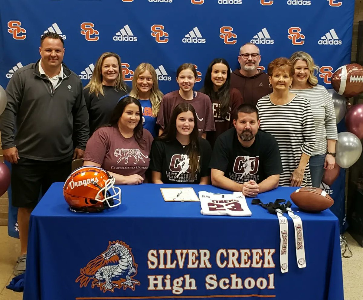 CVilleFlagFB's tweet photo. Carley Troutman - Welcome to the Lady Tiger Family. Carley is our 1st Legacy recruit for Flag FB. Her father Brad Troutman played at CU 1998-2001. Once a Tiger Always a Tiger! Carley is also our 1st recruit from Indiana. #FirstinKY #WeAreCU #TigerUP https://t.co/y5n24Yip7d