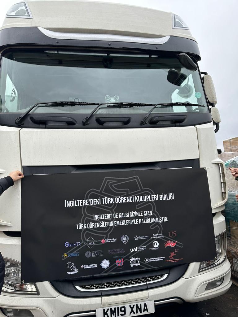 After placing the aid items we collected for our aid campaign, which we organized and started after the two major earthquakes in our country, into the warehouse, we loaded them on trucks and sent them off to reach the earthquake victims in Türkiye.