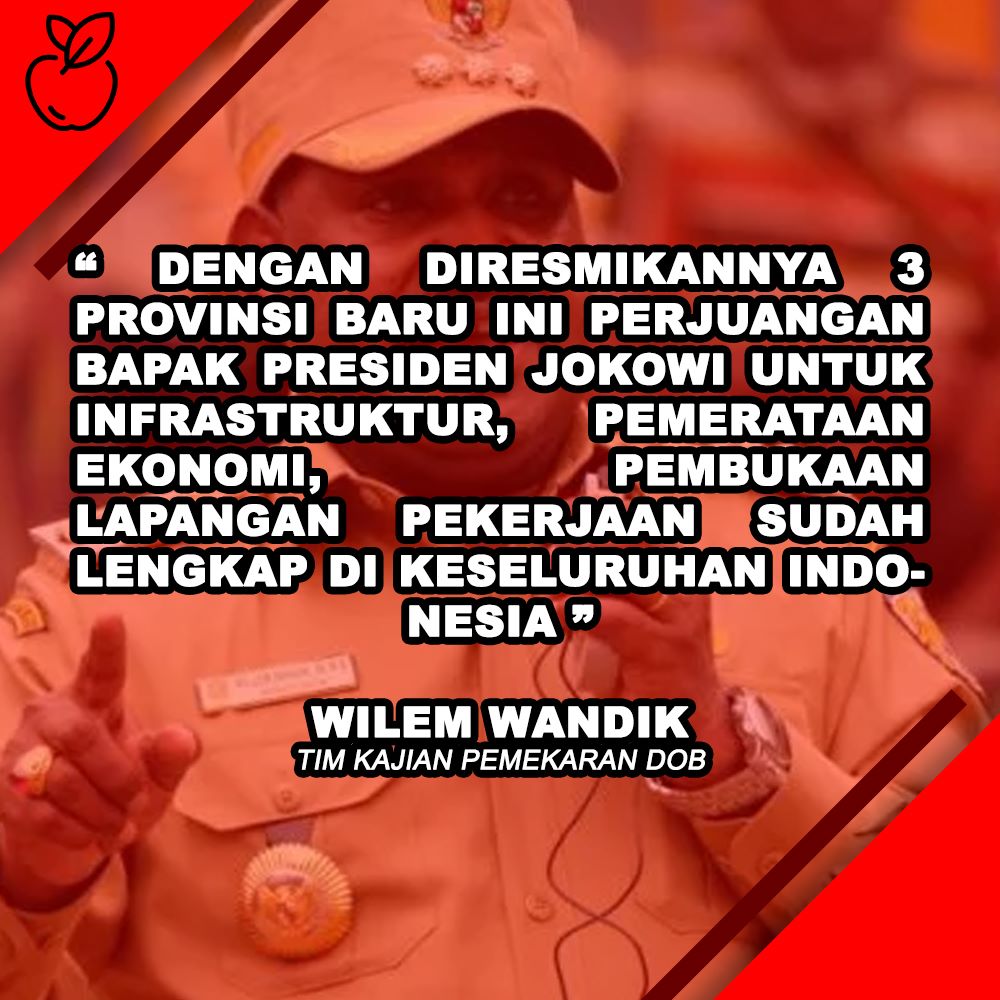 Adanya Otsus dan DOB Papua adalah bentuk perhatian khusus pemerintah kepada Papua, dengan Otsus dan DOB maka pembangunan di Papua bisa dilakukan secara menyeluruh demi kesejahteraan warga Papua itu sendiri.
#OtsusUntukMemajukanPapua