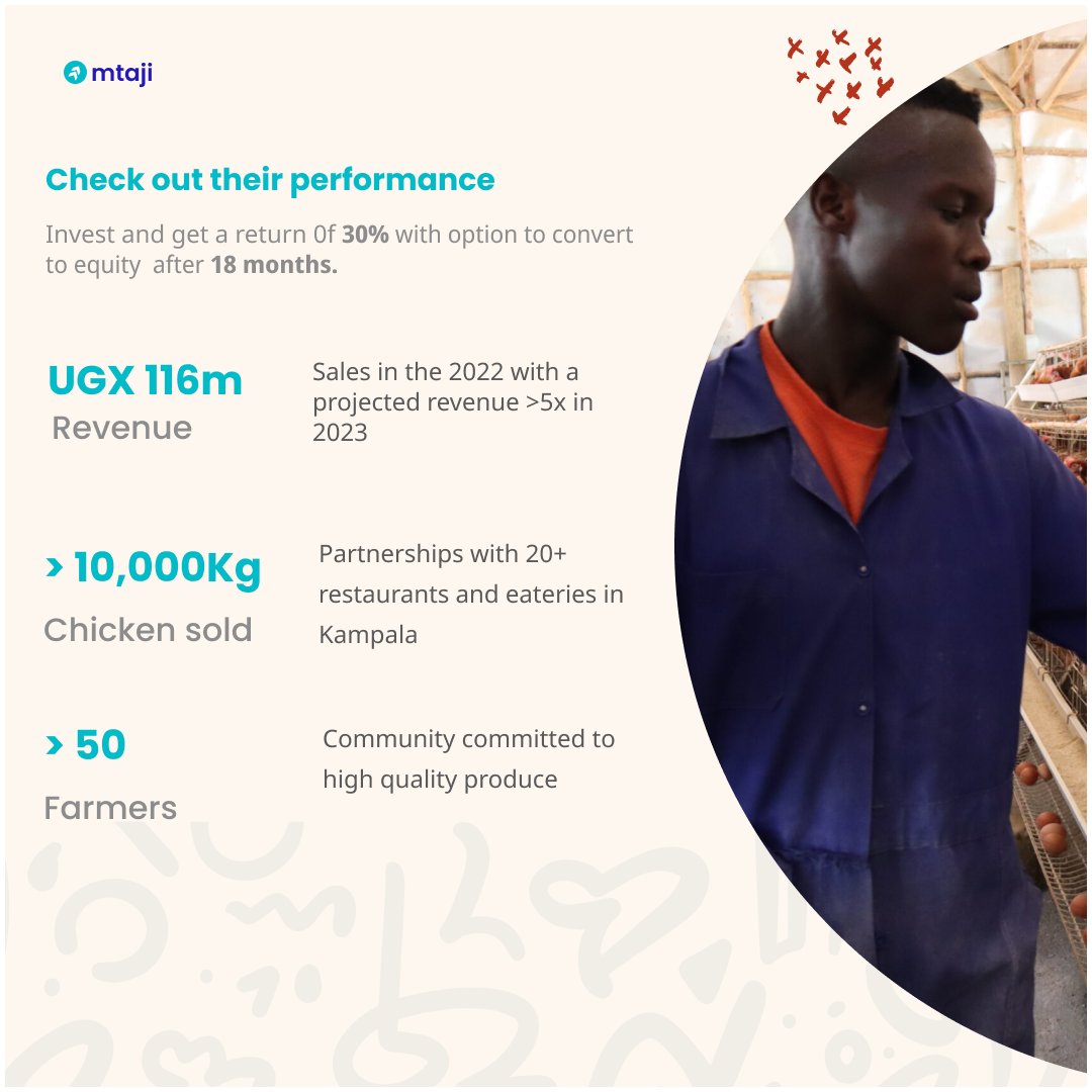 mtaji_io's tweet photo. Luroku in numbers. See https://t.co/ztbTv6Gcet for more details on their performance. 

#crowdfunding #impactinvesting #sustainability #Uganda #poultryfarming https://t.co/6dYMucG2yi