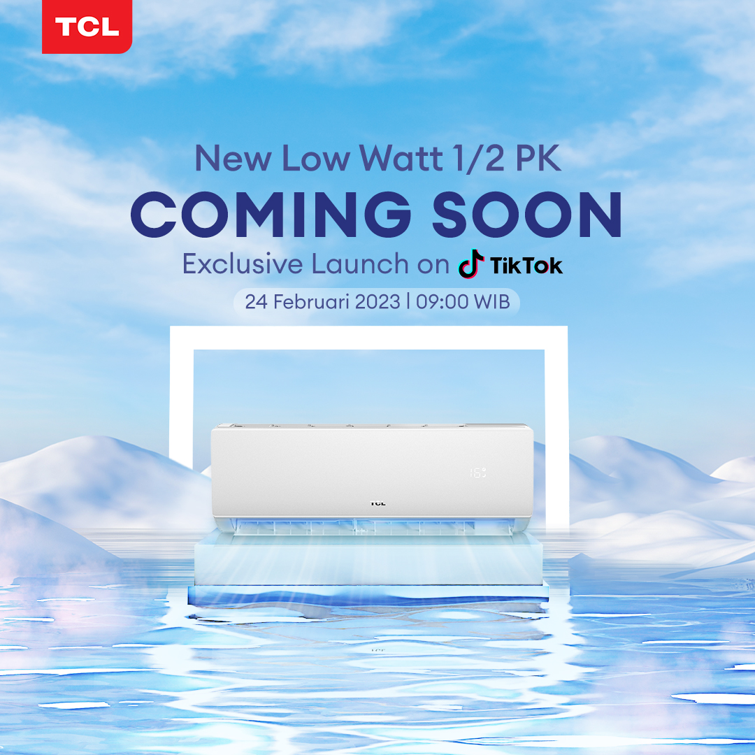 tclelectronicid's tweet photo. Siap-siap! Exclusive Launching New Low Watt 1/2 PK AC!
Buruan catat tanggalnya, 24 Februari 2023 LIVE exclusive hanya di Tiktok official TCL @tclelectronicid!
#ComingSoon #NewLowWattAC #TCL #TCLIndonesia #TCLSmartChoice https://t.co/jByCxOo6Sv