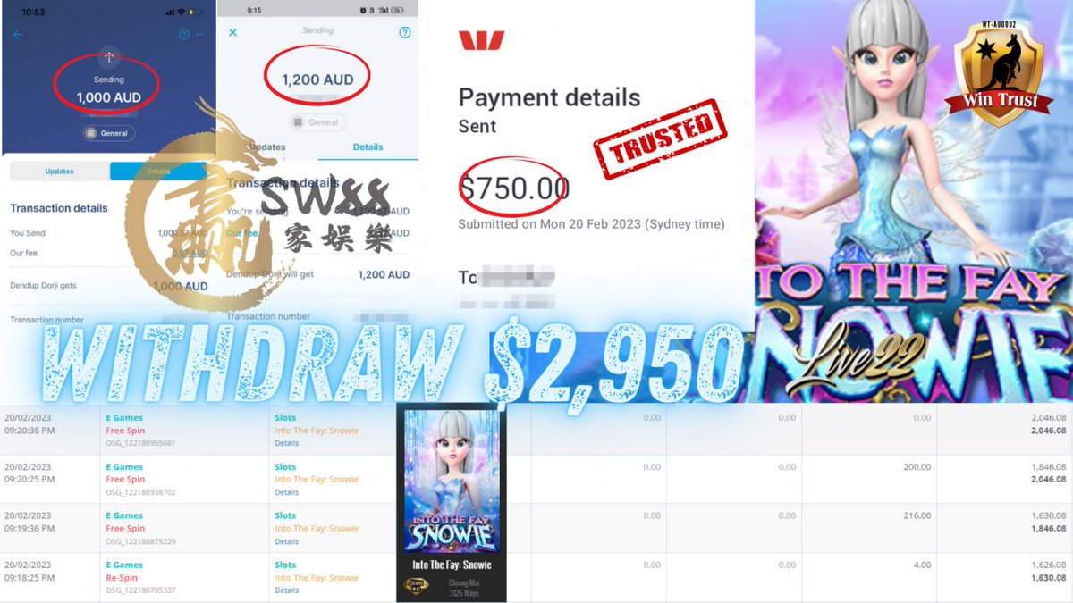 AusSw88's tweet photo. 🔥 One of the SW88 Dear Member only deposit $50 to win $2,950🔥

🎮 Product – Live22
🎰 Game Tip - Into the fay Snowie
💰 Deposit - $50
💰 Big Win - $2,950
⚠️Just Deposit 5 Time

📲 WhatsApp
 (https://t.co/sqe1tkoJ8y)🌎 Website (https://t.co/Zs1BeIEAFG) https://t.co/qAMSzN3h1d