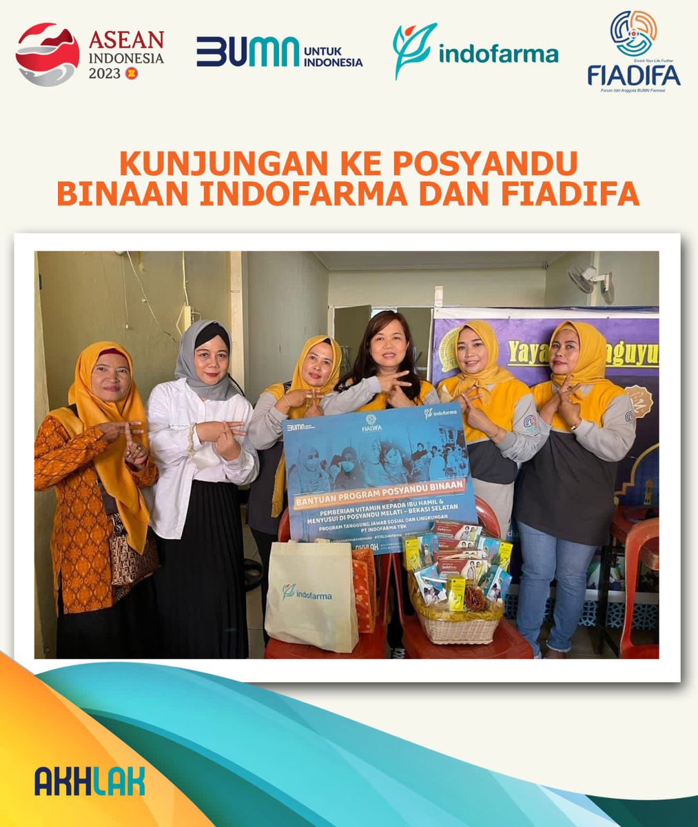 Indofarma dgn Fiadifa Holding BUMN Farmasi melakukan kunjungan ke Posyandu Melati yang berada di Kampung Poncol, Bekasi Selatan. Senin, 20 Februari 2023, kehadiran Ibu Tely Agus, Ibu Dian Ariesta &amp; Fiadifa lainnya menyerahkan bantuan berupa paket vitamin utk ibu hamil &amp; menyusui.