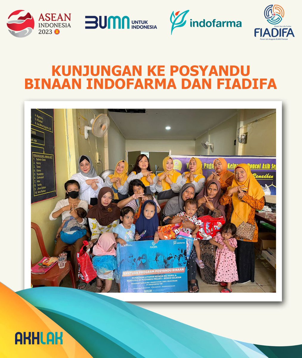 indofarmaid's tweet photo. Indofarma dgn Fiadifa Holding BUMN Farmasi melakukan kunjungan ke Posyandu Melati yang berada di Kampung Poncol, Bekasi Selatan. Senin, 20 Februari 2023, kehadiran Ibu Tely Agus, Ibu Dian Ariesta &amp; Fiadifa lainnya menyerahkan bantuan berupa paket vitamin utk ibu hamil &amp; menyusui. https://t.co/6MZVTUYxPm