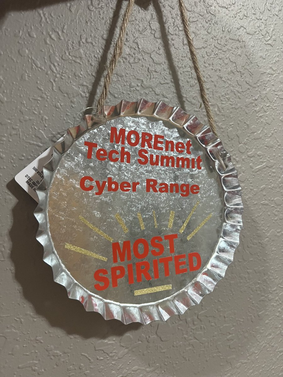 MOREbyMOREnet's tweet photo. Techs challenge each other at @cyber_dot_org cyber range happening now at our Tech Summit.  These two awards (plus the championship trophy) to be presented at breakfast tomorrow. https://t.co/mZpAUGDCo3