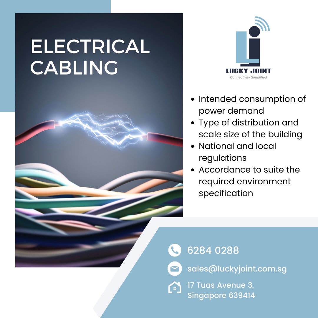 💡Here are some reasons why you might need an electrical cabling specialist to set up your cabling system:

✅Safety
✅Efficiency
✅Expertise

Contact us today:
📞+65 6284 0288

#Singapore #singaporebusiness