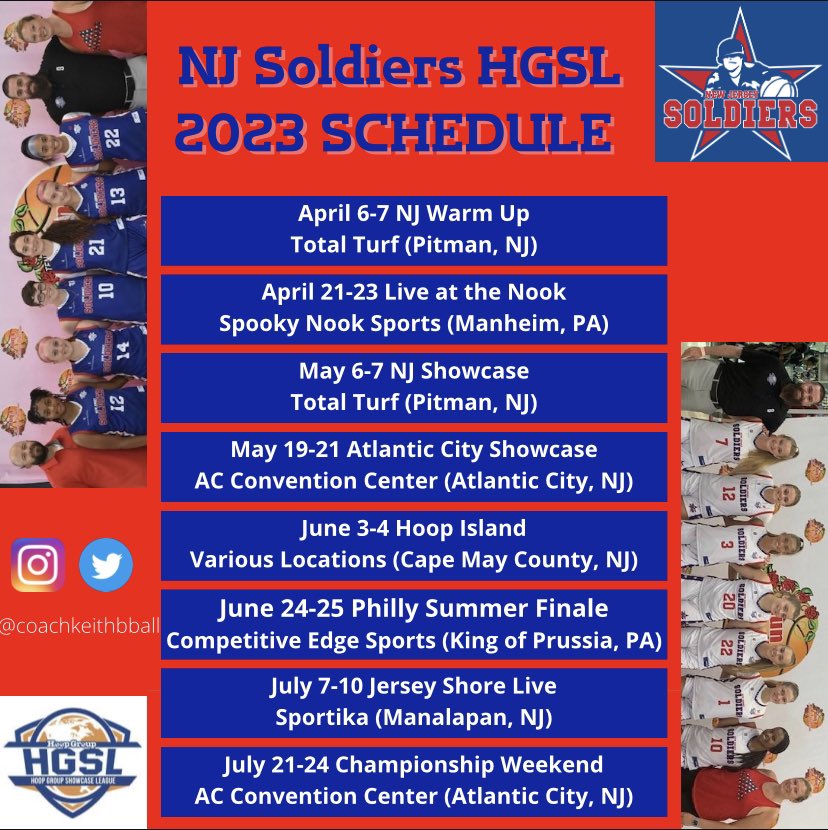 Coach Keith (@coachkeithbball) on Twitter photo 🚨Schedule Release🚨 NJ Soldiers HGSL <a href="/hgsl_girls/">Hoop Group Girls</a> teams are ready for a challenging schedule. We’ll play in every live period in front of a ton of college coaches on main courts at prime times, giving these young ladies the exposure and opportunity they need and want. #SoldierFam 🚨Schedule Release🚨 NJ Soldiers HGSL <a href="/hgsl_girls/">Hoop Group Girls</a> teams are ready for a challenging schedule. We’ll play in every live period in front of a ton of college coaches on main courts at prime times, giving these young ladies the exposure and opportunity they need and want. #SoldierFam