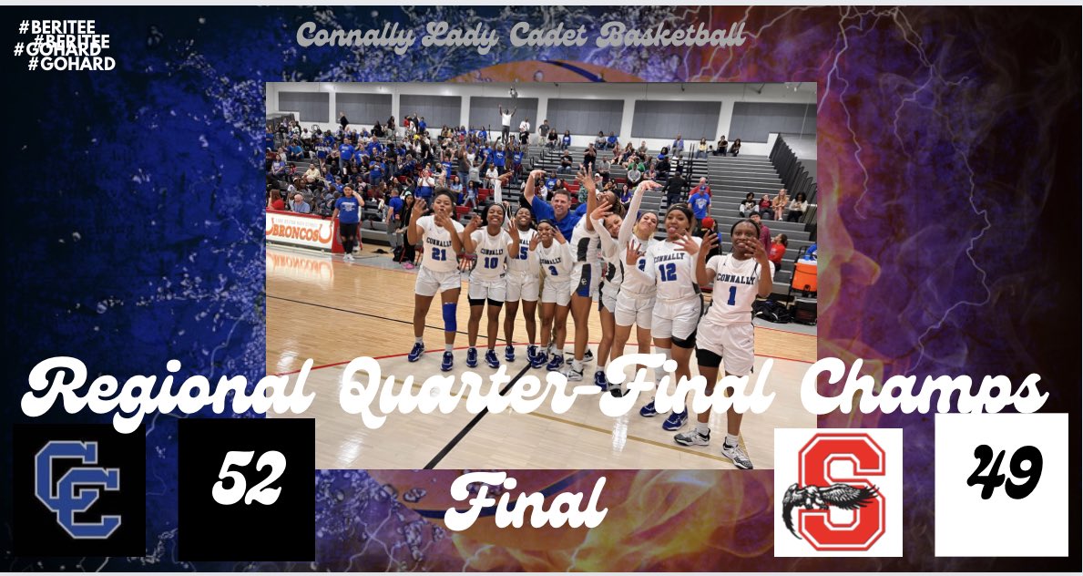 Waco Connally Girls Basketball🏀 (@ladycadet_hoops) on Twitter photo These girls are making history! Your Lady Cadets are heading to the Regional Tournament ! #BeRITEE #GoHARD @beckham_gil <a href="/reeeeeupppppp/">Coach Snell 2.0</a> <a href="/drianastaylor/">Driana Taylor</a> <a href="/ConnallyISD/">Connally ISD</a> <a href="/connally_hs/">Connally High School</a> @ccadetathletics <a href="/GerikTerry/">Terry Gerik</a> @txhsgbb <a href="/BriceCherry/">Brice Cherry</a> <a href="/Tabchoops/">𝙏𝘼𝘽𝘾🏀📋</a> <a href="/WacoTribSports/">WacoTrib Sports Dept</a> <a href="/kwtxsports/">KWTX Sports</a> <a href="/parker_rehm/">Parker Rehm</a> These girls are making history! Your Lady Cadets are heading to the Regional Tournament ! #BeRITEE #GoHARD @beckham_gil <a href="/reeeeeupppppp/">Coach Snell 2.0</a> <a href="/drianastaylor/">Driana Taylor</a> <a href="/ConnallyISD/">Connally ISD</a> <a href="/connally_hs/">Connally High School</a> @ccadetathletics <a href="/GerikTerry/">Terry Gerik</a> @txhsgbb <a href="/BriceCherry/">Brice Cherry</a> <a href="/Tabchoops/">𝙏𝘼𝘽𝘾🏀📋</a> <a href="/WacoTribSports/">WacoTrib Sports Dept</a> <a href="/kwtxsports/">KWTX Sports</a> <a href="/parker_rehm/">Parker Rehm</a>