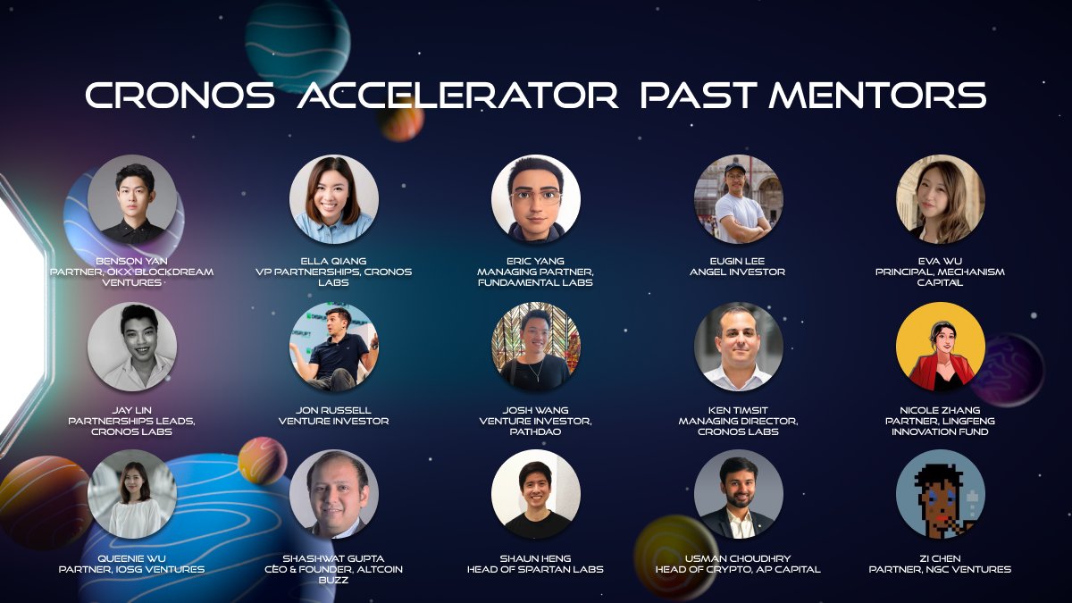 1/ Big shout-out to our past #Cronos Accelerator Mentors 🗣

@BensonY4BDV, from @OKX_Ventures

@yang_chunfu, from @FundamentalLabs

@shaunhengcj, from @TheSpartanGroup

@uzimando, from AP Capital

Zi Chen, from @NGC_Ventures

(cont.)