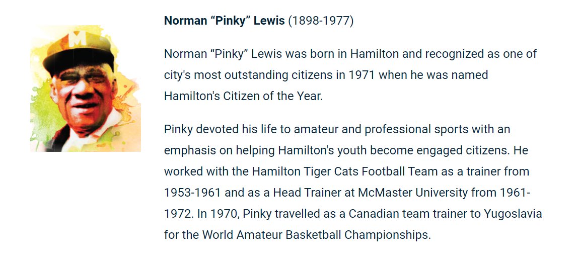 Hamilton Black History Council, City of Hamilton, and various Hamilton Black-led Organizations invite you to celebrate Black History Month by recognizing the achievements of 16 Black Hamiltonians. 

Learn more about Norman "Pinky" Lewis and other icons: hamilton.ca/things-do/fest…