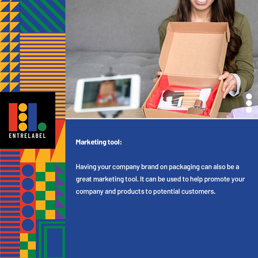 EntreLabel's tweet photo. 4. Marketing tool: Having your company brand on packaging can also be a great marketing tool. It can be used to help promote your company and products to potential customers. https://t.co/9qCvxwtFpJ