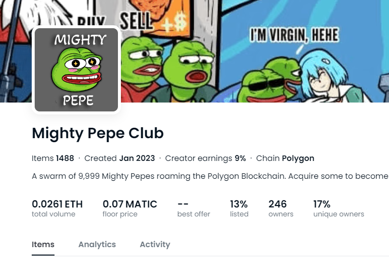 Mighty Pepe Club ( SOLDOUT ) tweet media