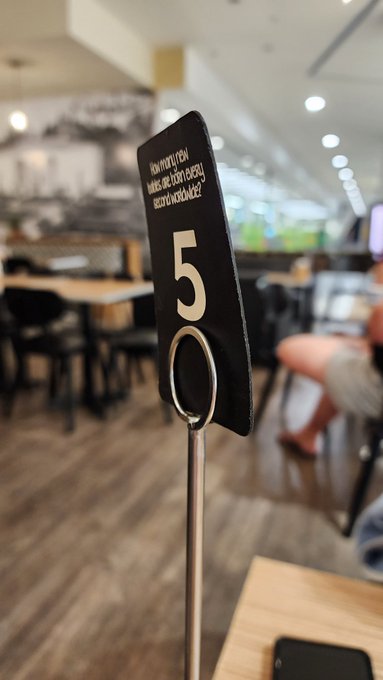 tip you'll get your food faster if you point your number toward the kitchen so they can identify where