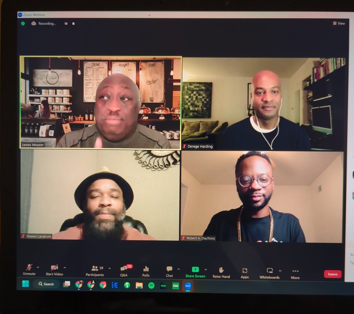 TristanJShuler's tweet photo. Day One: His Voice Matters panel at @RoadmapWriters 5-Day Event for Black Screenwriters #Black2TheFuture off to a stellar start with @JamesMoorer @derege @RobertADougla18 #ShawnLandrum #screenwriting #BlackHistoryMonth #Blackwriters #TVwriting #elevate #power #representation https://t.co/1QfDHGtIFj