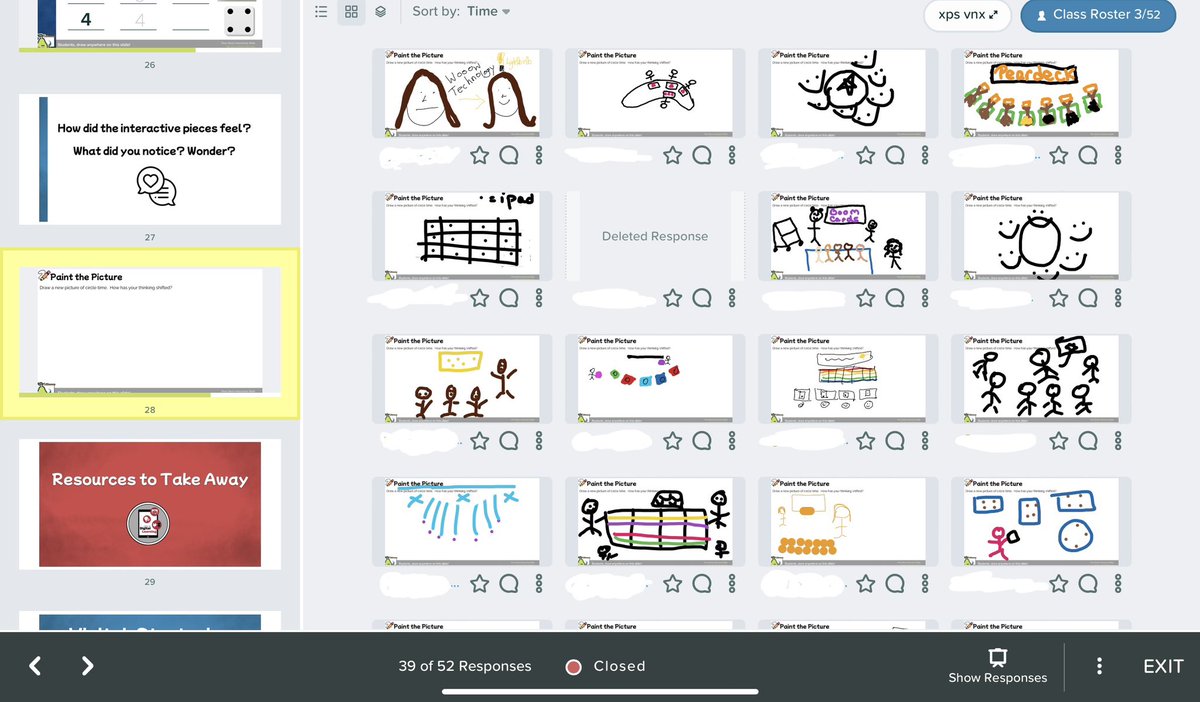 Using the paint the picture formative assessment strategy in PearDeck, CISD early childhood educators created how interactive strategies may impact their circle time activities. <a href="/cisdpl/">Coppell ISD Professional Learning</a> #cisdprek #cisdlearns #cisdworkingtogether