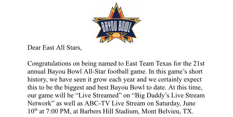 Joshua38johnson's tweet photo. Huge thanks to @CoachOjeda for nominating me for this years @BayouBowlGHFCA  truly an honor and i am  looking forward to participating @AldineMustangs @Aldine_Power @CoachAGarza @CoachVillas3nor https://t.co/XXkq6pvfub